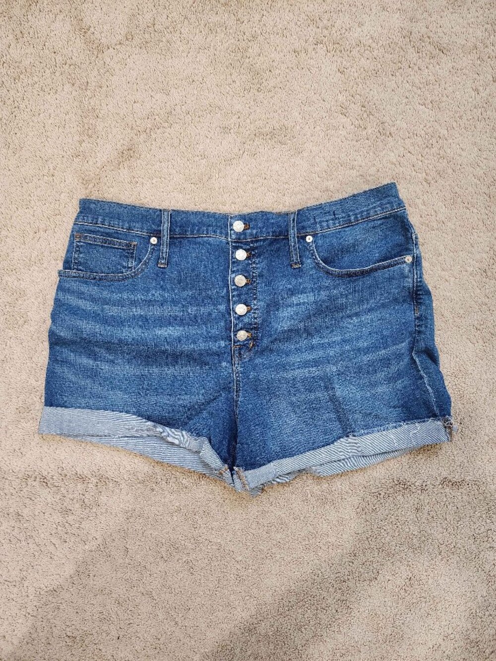 Madewell High Rise High Waisted 5 Button Denim Shorts Size 34 (Plus 14 W)